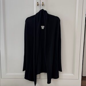 Black Open Front Women's cashmere Sweater